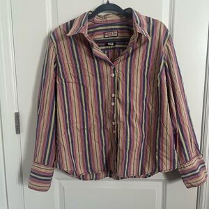 Vintage Jamaica Bay Striped Button-Up Shirt
